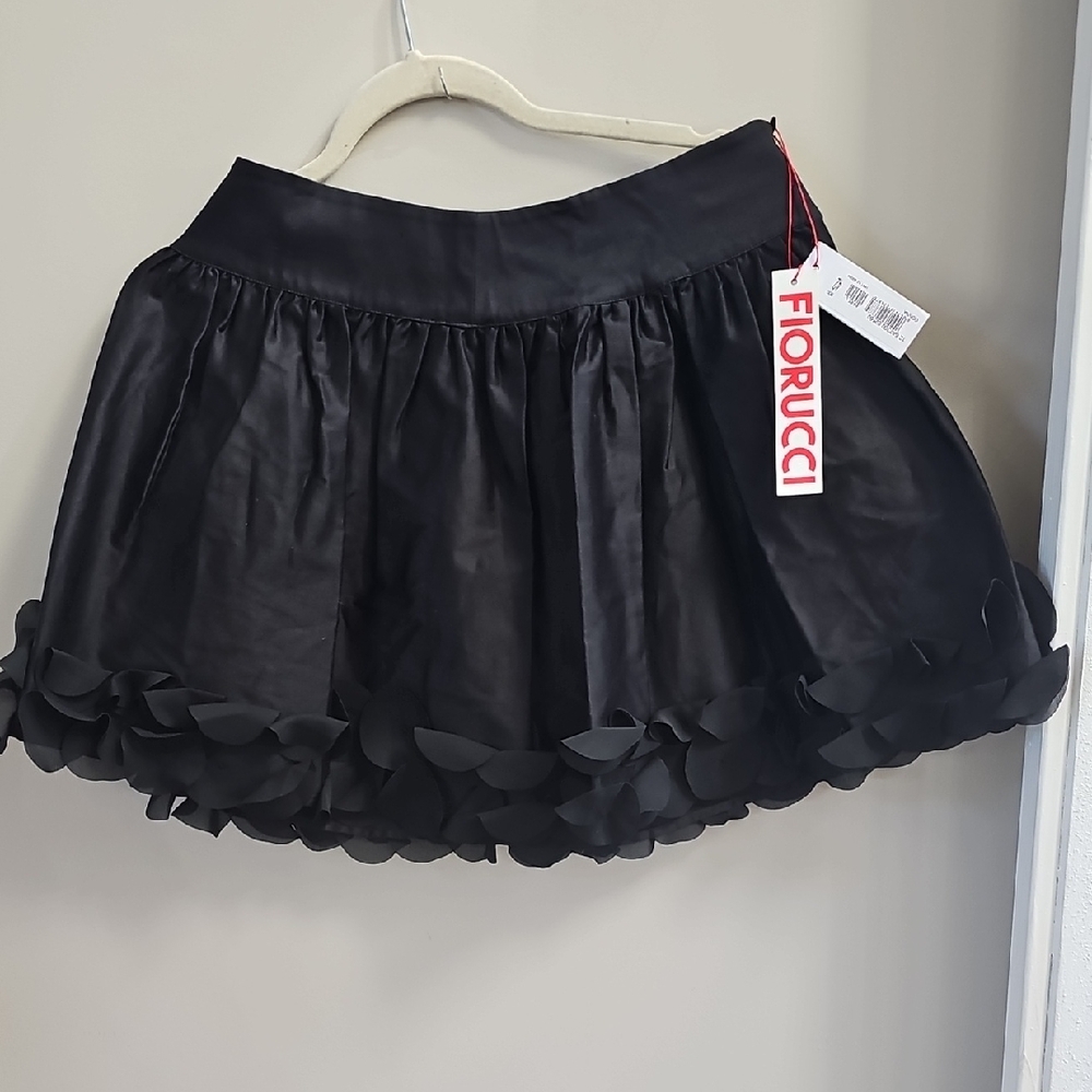Fiorucci Black Mini Bubble Skirt with Ruffled Details for Cocktail